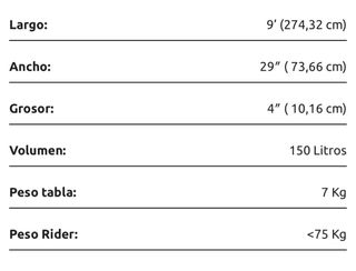 Tabla Paddle Surf WAVE SPS 9'x 29 x 4
