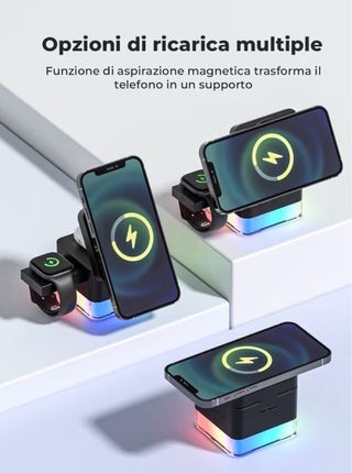 Caricatore Wireless 4 in 1 Qi