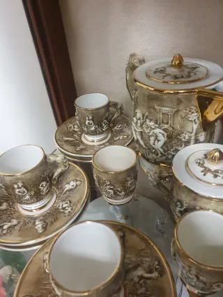Servizio Caffè Capodimonte Porcellana Vintage