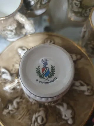 Servizio Caffè Capodimonte Porcellana Vintage