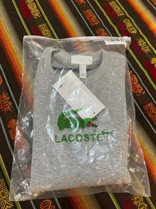 Sudadera Lacoste Gris Talla M (equivale a S)