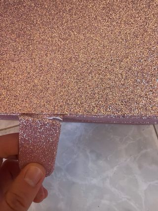 Joyero rosa con purpurina y espejo