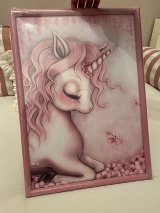3 Cuadros Infantiles Sin Usar. Color Rosa.