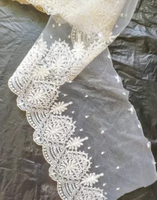 LOTE DE DOS PIEZAS DE PUNTILLA DE ENCAJE BEIGE n2