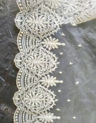 LOTE DE DOS PIEZAS DE PUNTILLA DE ENCAJE BEIGE n2