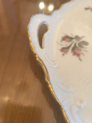 Rosenthal Fuente Porcelana Oro Rosas, Sanssouci