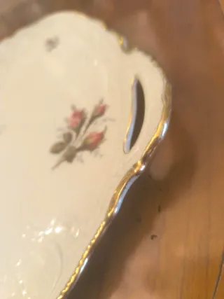 Rosenthal Fuente Porcelana Oro Rosas, Sanssouci