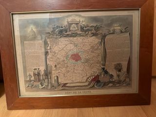 Mapa antiguo Francia Siglo XIX