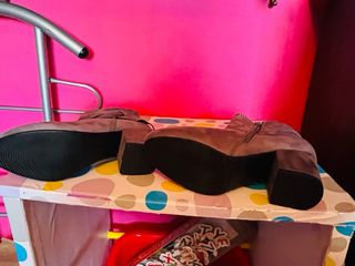 Botines grises con lazo talla 38