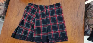 Minifalda cuadros escoceses con hebillas