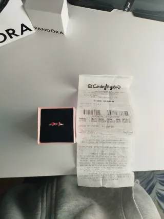 Anillo Pandora Plata Lazo Blancanieves Rojo