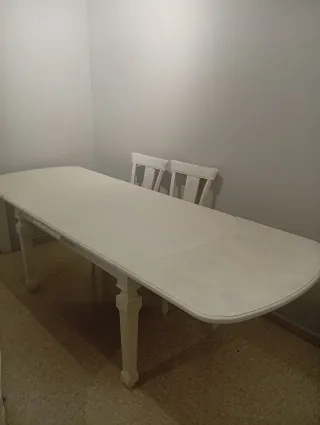 Mesa extensible madera + 6 sillas