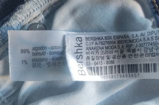 PANTALÓN UNISEX ROTO ELÁSTICO BERSHKA TALLA S