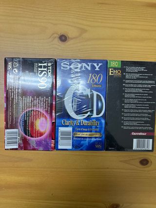 3 Cintas VHS TDK, Sony, Carrefour