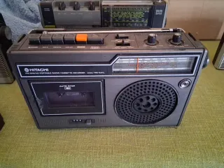 Rádio Cassete Vintage Azul e Cinza
