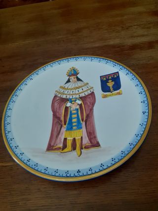 Piatto S. Eligio ceramica decorato