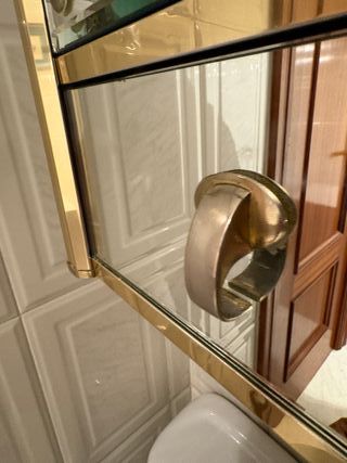 Armario de baño metal dorado espejo