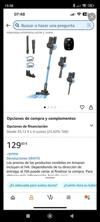 Aspiradora sin cable NUEVA