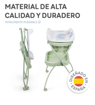 Bañera para bebé con cambiador. Regalo un cogin.