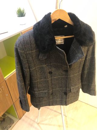 Thomas Burberry Chaqueta Lana Cuadros Negra