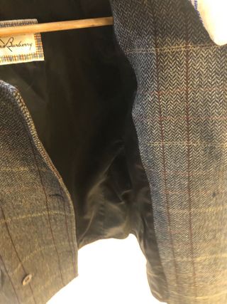 Thomas Burberry Chaqueta Lana Cuadros Negra