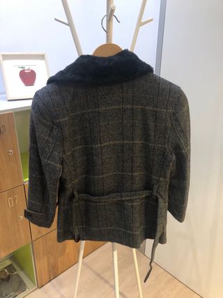 Thomas Burberry Chaqueta Lana Cuadros Negra