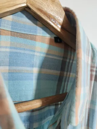Camisa Burberry cuadros azul y naranja