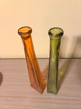 Set 2 Vasi Vetro Arredo Arancione Verde