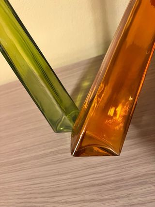 Set 2 Vasi Vetro Arredo Arancione Verde