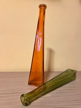 Set 2 Vasi Vetro Arredo Arancione Verde