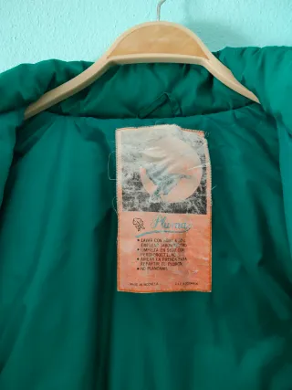 Abrigo plumífero acolchado Vintage Verde Floral