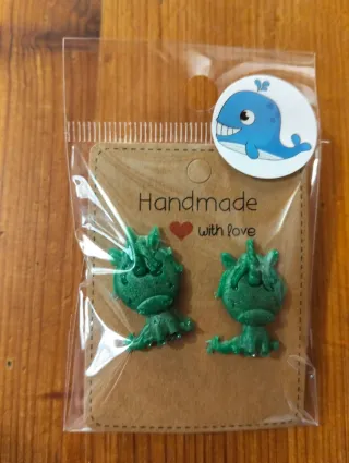 Pendientes dinosaurio resina niña