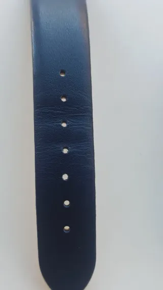 Correa de reloj de piel azul