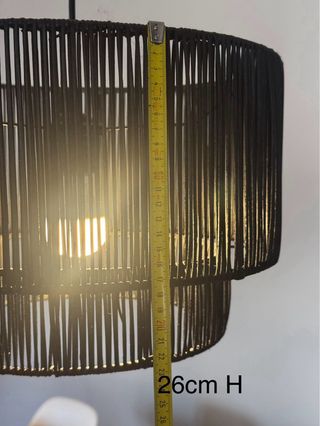 2 Lámparas colgante de rafia negra