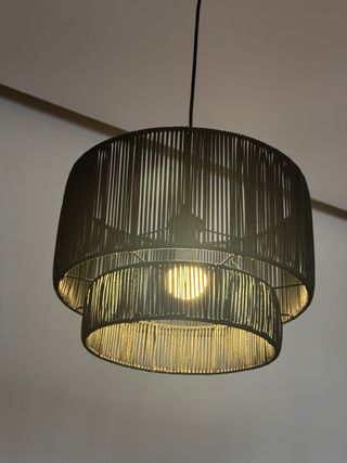 2 Lámparas colgante de rafia negra