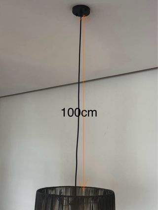 2 Lámparas colgante de rafia negra