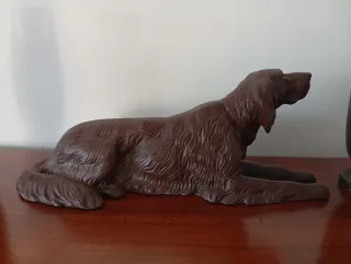 Escultura perro antigua francesa art decó.