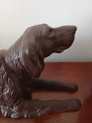 Escultura perro antigua francesa art decó.