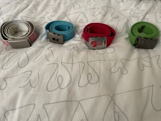 Lote 4 Cinturones Tela con Hebilla Metálica