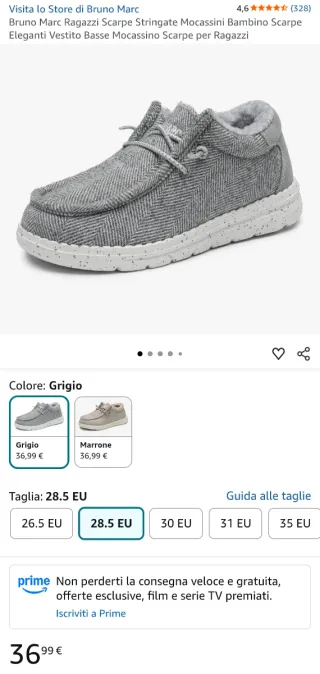 Scarpe bambino Bruno Marc Grigio 28.5 EU