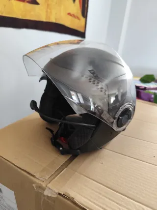 Casco Moto Negro Abatible