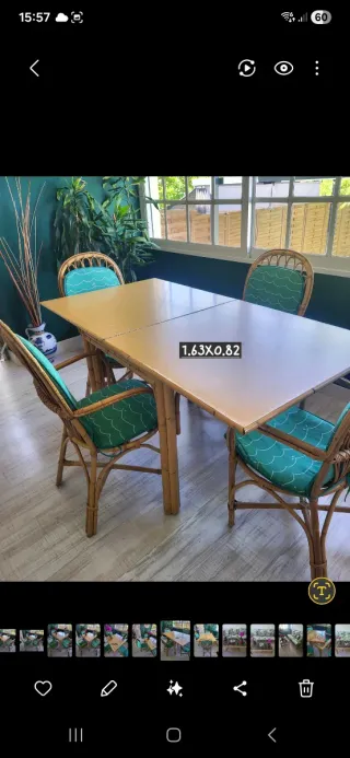 Conjunto Muebles Mimbre Mesas con sofa