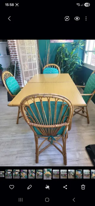 Conjunto Muebles Mimbre Mesas con sofa