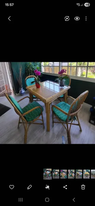 Conjunto Muebles Mimbre Mesas con sofa