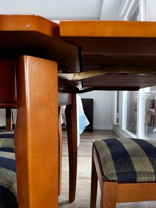 Mesa comedor haya extensible + 4 sillas