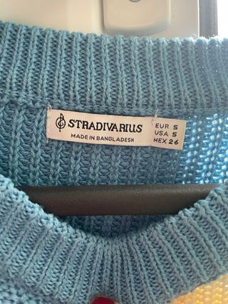 Jersey de rayas beige y azul