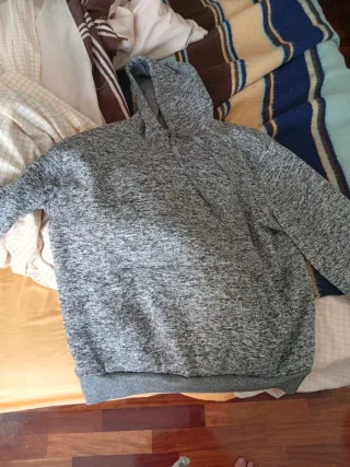 Sudadera con capucha jaspeada gris