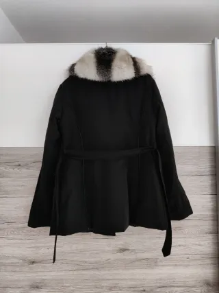 Cappotto nero Carla Buti con pelliccia