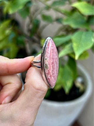 Anillo Mineral Rodocrosita Plata 925