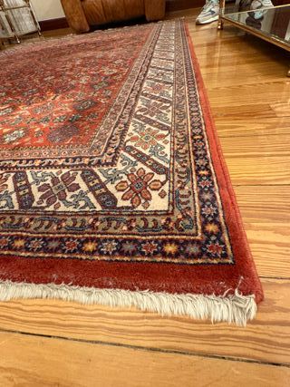 Alfombra lana estilo persa roja